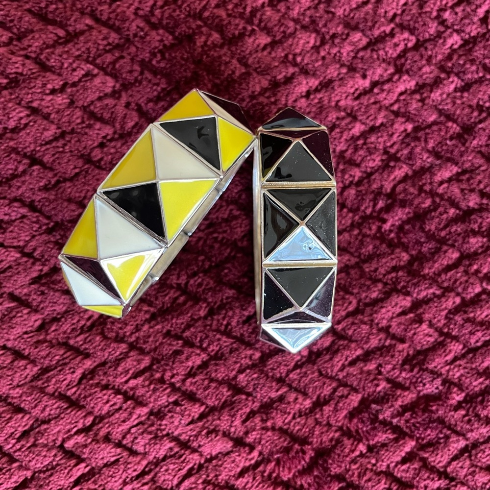 ⚠️Geo Bracelet Pair - Yellow/Black/White